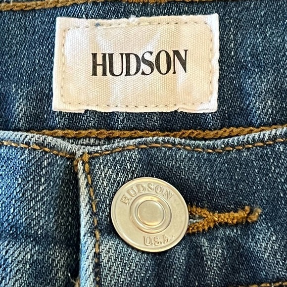 HUDSON BLAIR HIGH RISE DISTRESSED BOOT CROPPED‎ JEANS BLUE NWT WOMEN'S SIZE 29 - Picture 13 of 16